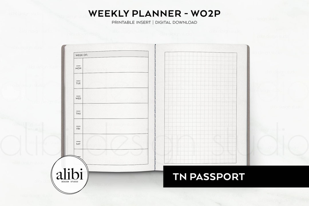 Passport TN Weekly Planner Travelers Notebook Weekly on 2 Page ...