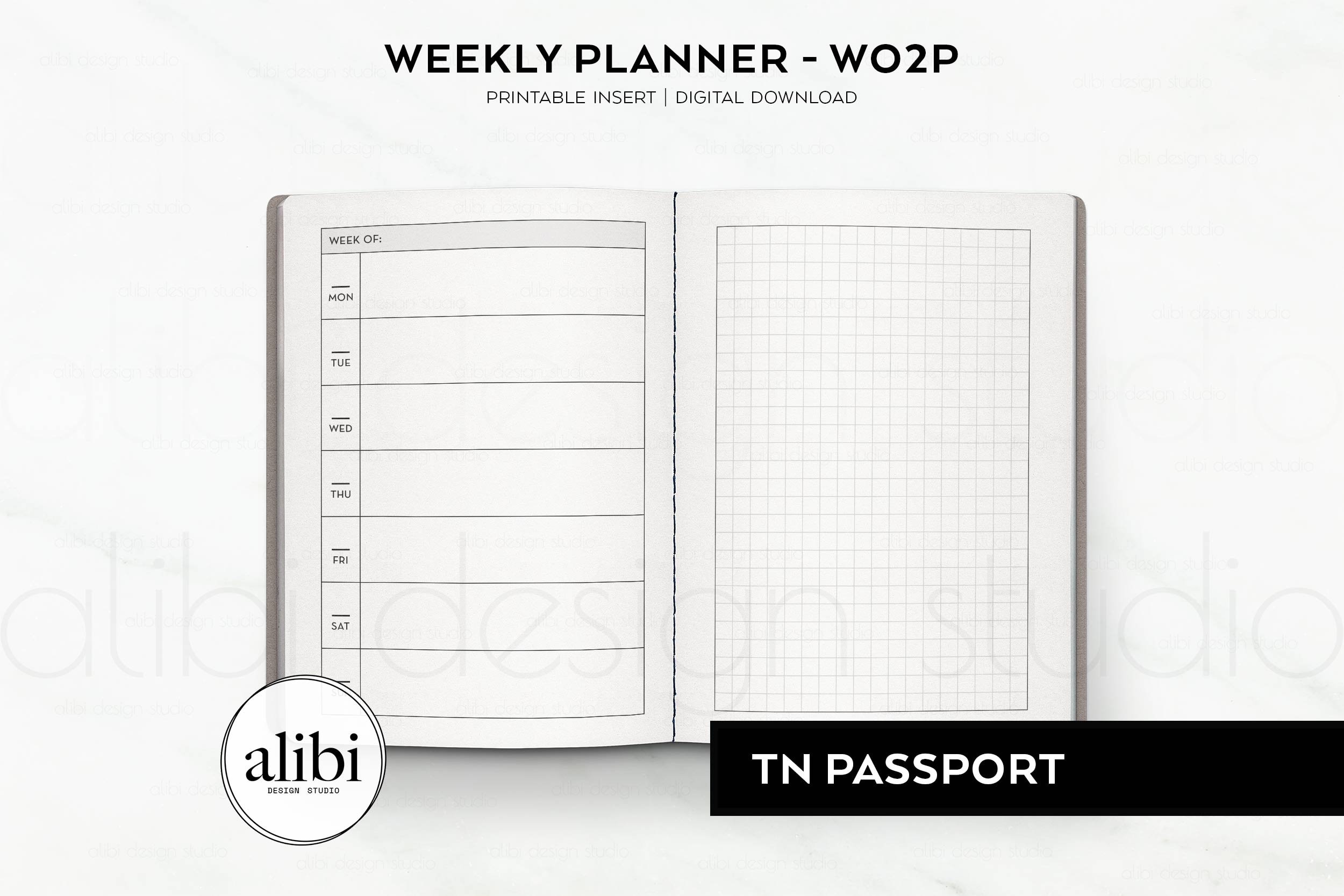 Passport TN Weekly Planner Travelers Notebook Weekly on 2 Page ...