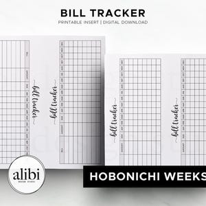 Planificador financiero Hobonichi Weeks con seguimiento de facturas, inserto imprimible y organizador de presupuesto (descarga digital) imagen 3