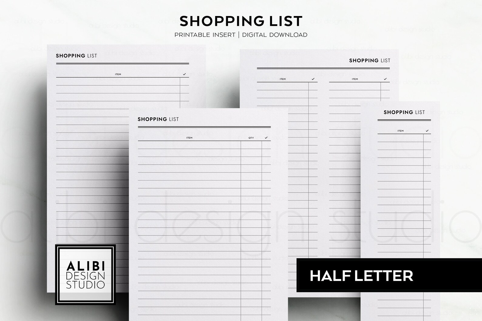 Half Letter Shopping List Grocery List to Buy List Online - Etsy