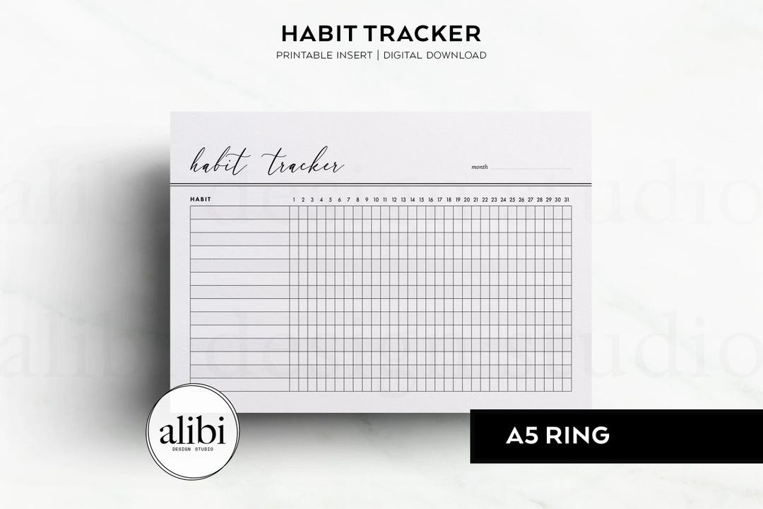 A5 Habit Tracker Monthly Habit Tracker Printable A5 Monthly Planner - Etsy