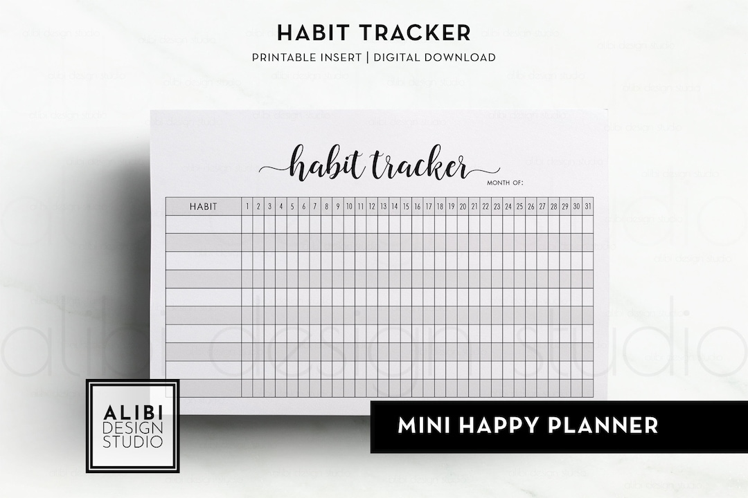 HP Mini Horizontal Monthly Planner Month at a Glance Monthly - Etsy