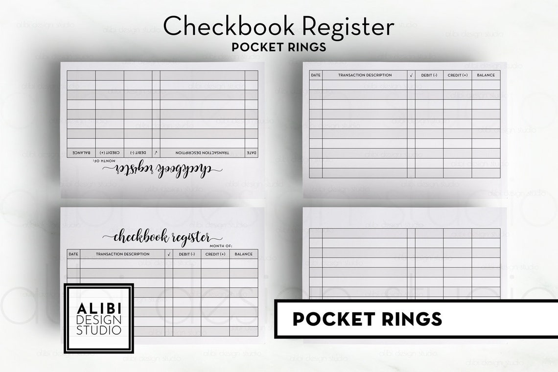 Pocket Checkbook Register Finance Planner Budget Planner Etsy