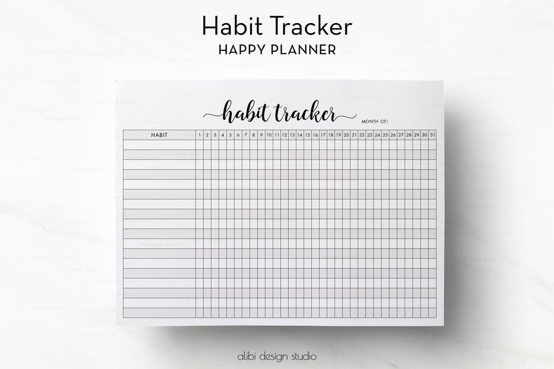 Happy Planner Habit Tracker Monthly Planner HP Classic Printable ...