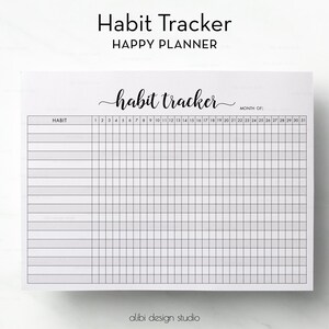 Happy Planner Habit Tracker Monthly Planner HP Classic Printable Planner Inserts