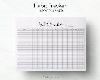 Happy Planner Habit Tracker Monthly Planner HP Classic Printable Planner Inserts