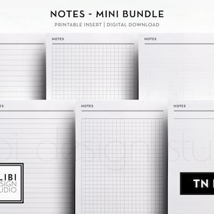 B6 TN, Basic Notes Bundle Notes Paper Grid Paper Dot Paper Lined Paper ...