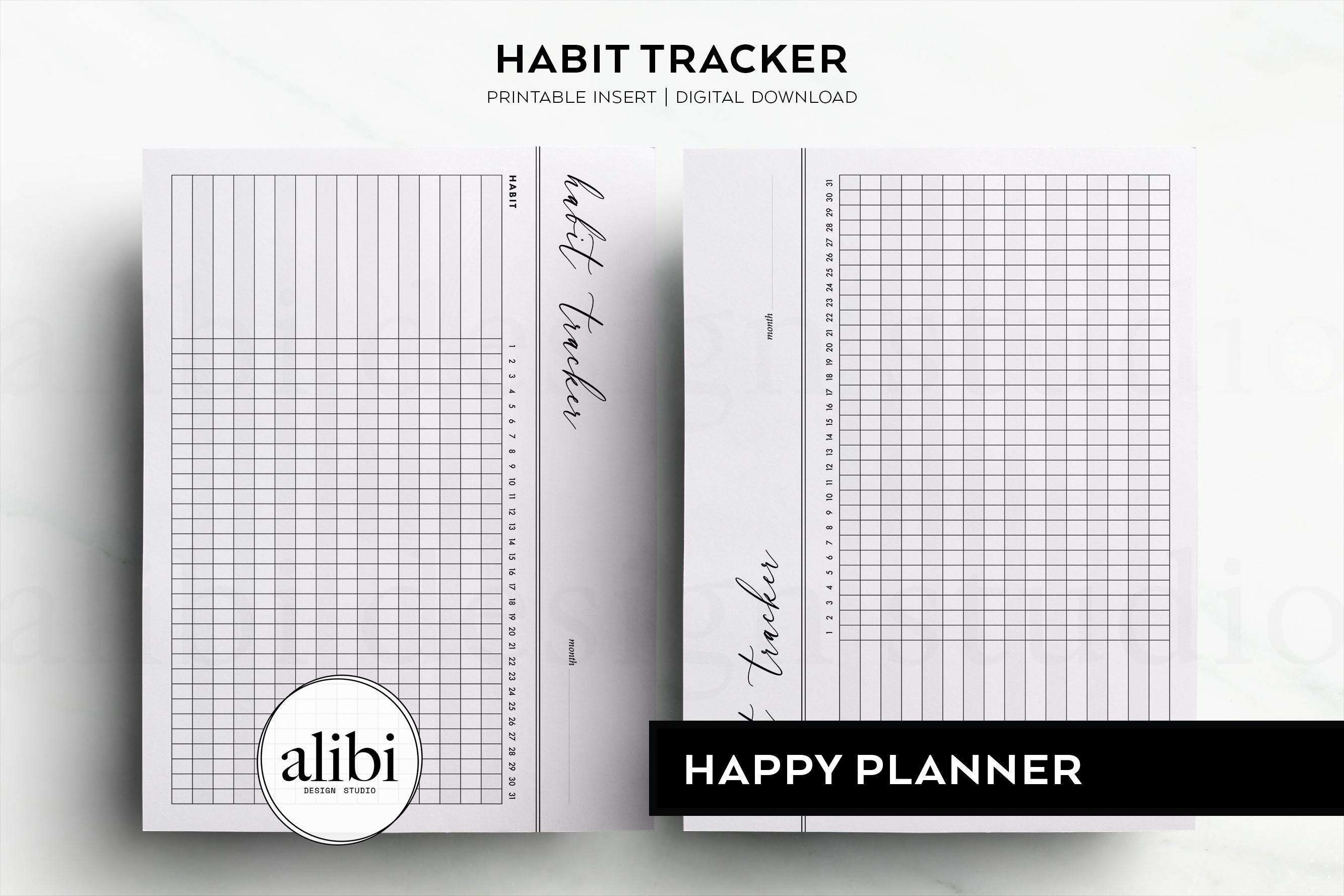 Happy Planner Habit Tracker Monthly Planner HP Classic Printable ...