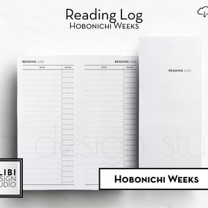 Registro di lettura Hobonichi Weeks Elenco di lettura Inserti stampabili Hobo Weeks Taccuino del viaggiatore Tracciatore di libri Pianificatore di lettura Lista dei desideri di lettura Libri