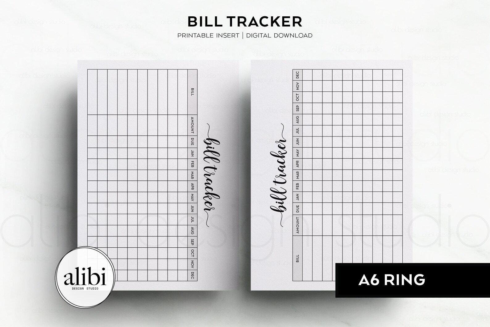A6 Bill Tracker Financial Planner A6 Printable Planner Inserts Budget ...