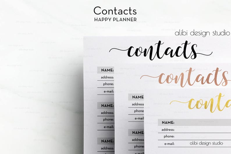 Happy Planner Address Book Contacts List for MAMBI Planner Etsy