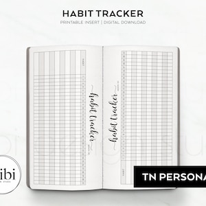 Personal TN Habit Tracker Monthly Planner Traveler's Notebook Printable Inserts Refill