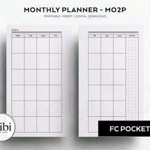 FC Pocket Monthly Planner Undated Calendar Month on 2 Pages Franklin Covey Pocket Printable Planner Inserts Monthly Planner Monthly Overview