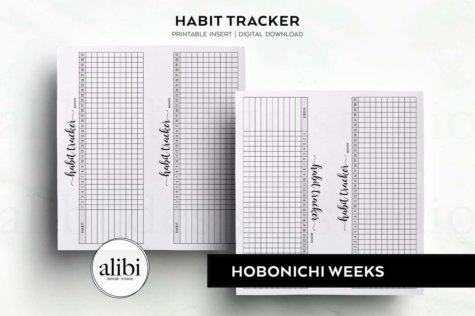 Hobonichi Weeks Habit Tracker Hobo Weeks Printable Planner Inserts ...