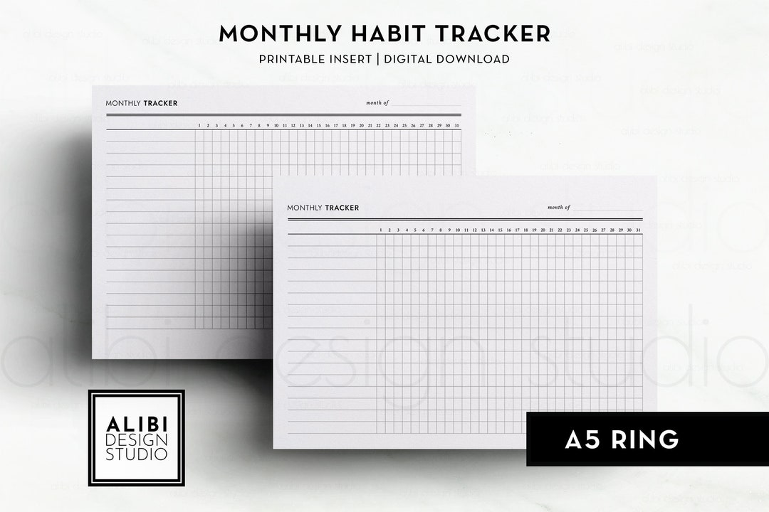 A5 Habit Tracker Monthly Planner A5 Printable Planner Inserts - Etsy