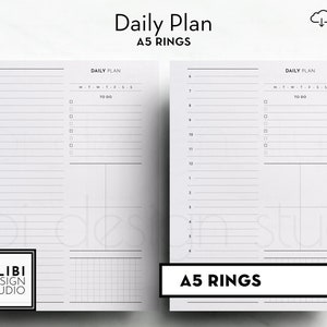 A5 Daily Planner Daily Schedule A5 Printable Planner Inserts - Etsy
