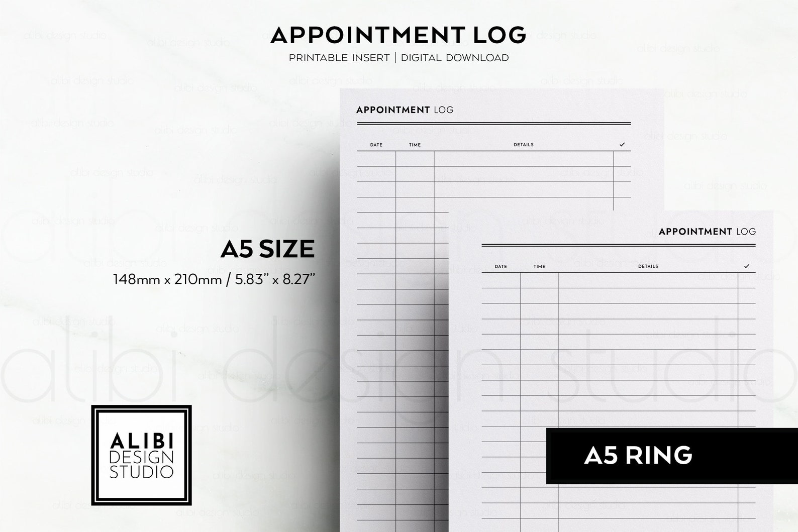 A5 Appointment Log A5 Printable Planner Inserts Appointment - Etsy