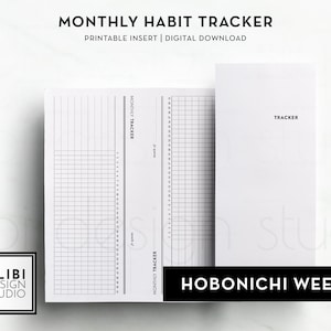 Hobonichi Weeks, Habit Tracker Monthly Planner Minimalistic Monthly Tracker Fauxbonichi Travelers Notebook Printable Planner Inserts