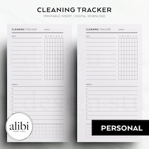 Personal Cleaning Tracker Printable Weekly Habit Tracker Personal Printable Planner Inserts