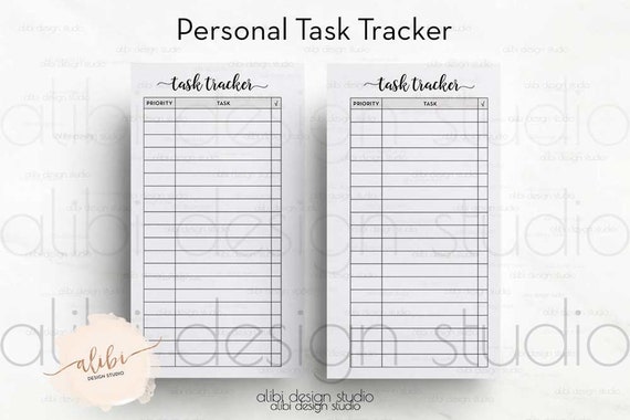 task tracker personal planner task log task printable etsy