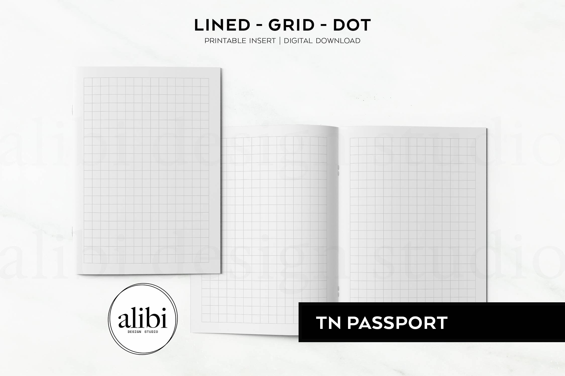 Passport TN Grid Paper Dot Grid Lined Paper Printables Travelers ...