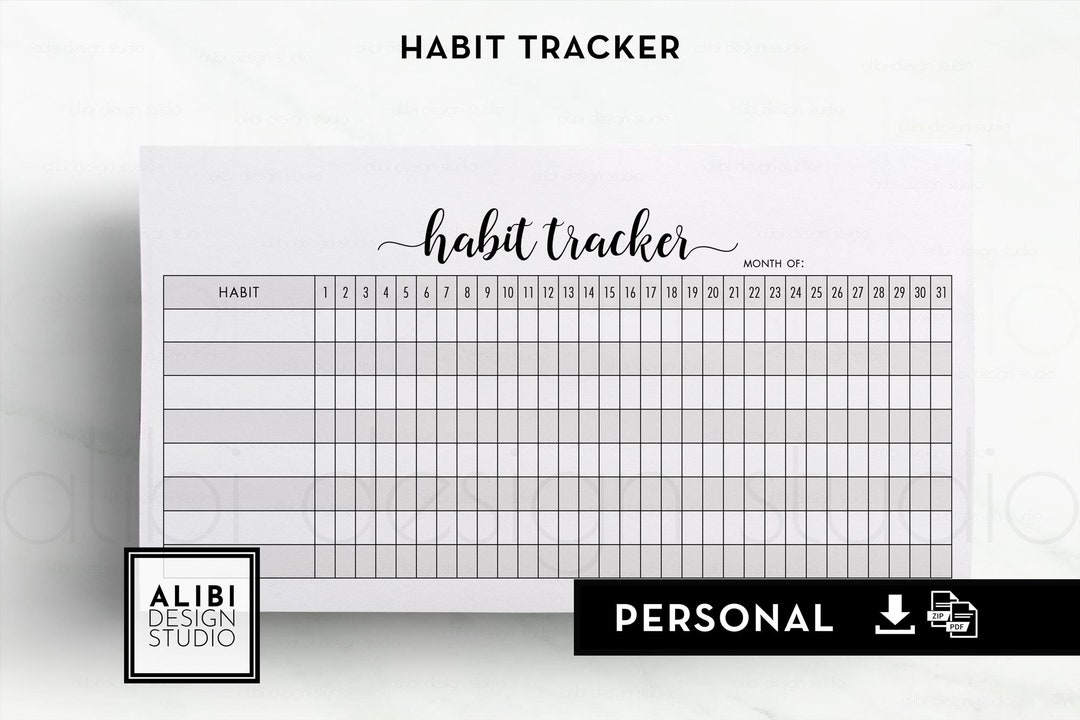 Personal Habit Tracker Monthly Planner Personal Printable Planner ...