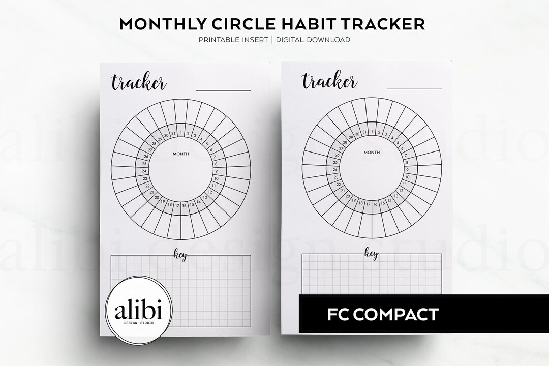 FC Compact Circle Habit Tracker Printable Inserts Mood Tracker Franklin ...