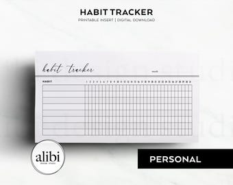 Personal Habit Tracker Monthly Planner Personal Printable Planner Inserts Daily Habits