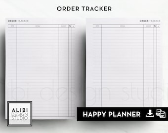 Happy Planner Online Order Tracker HP Classic Printable Inserts Shopping Tracker Expense Tracker