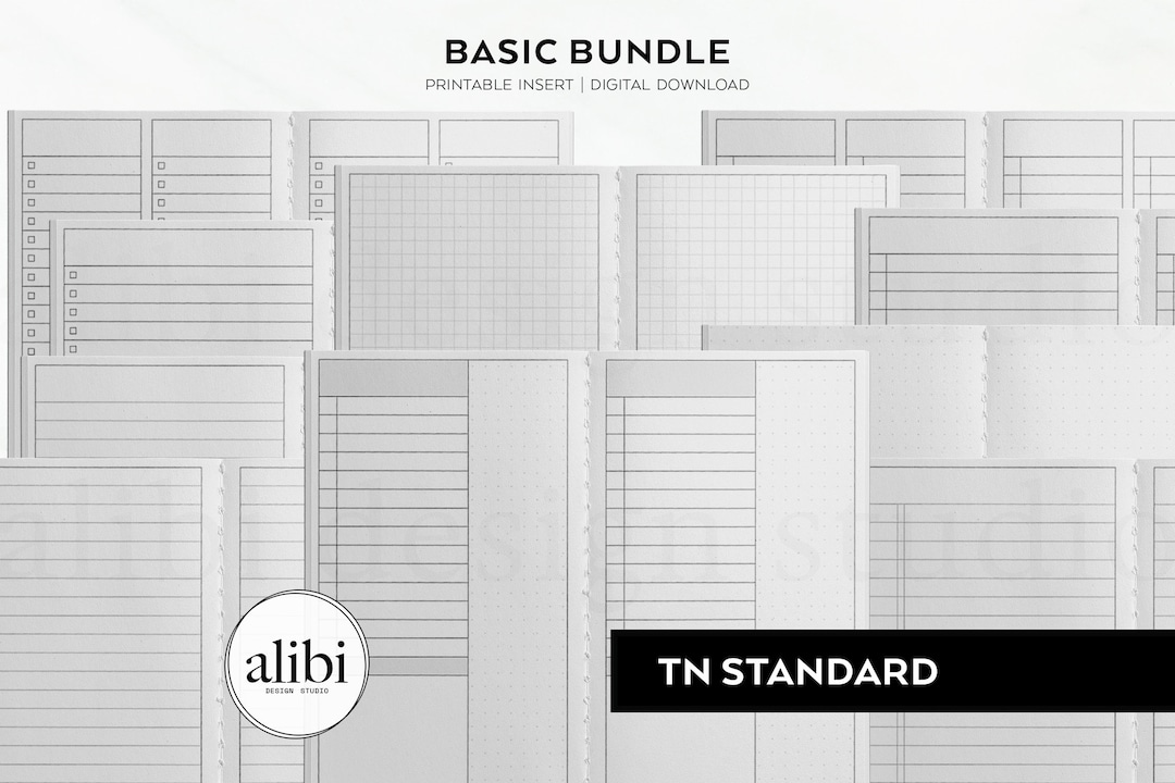 Standard TN Regular Traveler's Notebook Printable Inserts Grid Paper ...