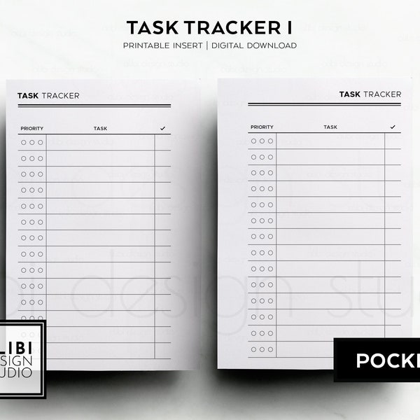 Pocket Task Tracker Task Triage Project Planner Task Management Productivity Planner Student Planner Pocket Printable Planner Inserts