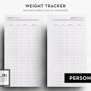 Personal, Weight Tracker Weight Log Printable Weight Loss Weight Journal Goal Tracker Progress Tracker Personal Printable Planner Inserts