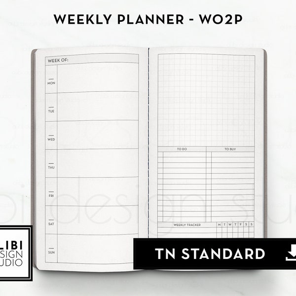 Week on 2 Pages Traveler's Notebook Insert Traveler's Notebook - Etsy