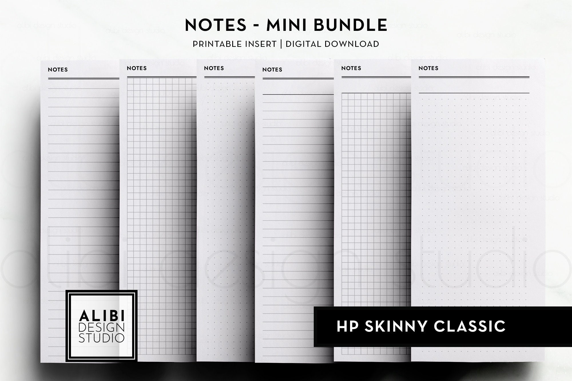 Skinny Notes Skinny Classic Happy Planner, Basic Notes Bundle Notes Paper Grid Paper ...