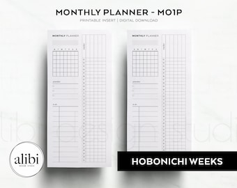 Hobonichi Weeks Habit Tracker Monthly Planner Hobo Weeks Printable ...