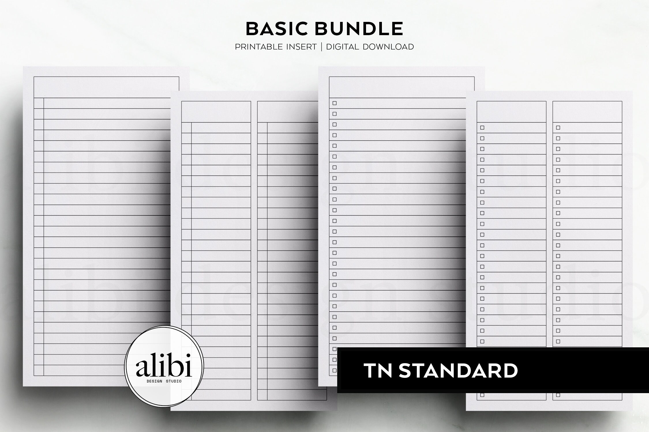 Standard TN Regular Traveler's Notebook Printable Inserts Grid Paper ...