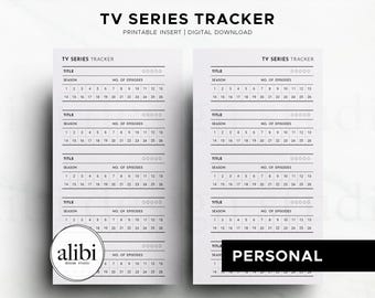 Personal, TV Show Tracker Episode Tracker Personal Printable Planner Inserts Tv Series Tv Reviews Tv Library