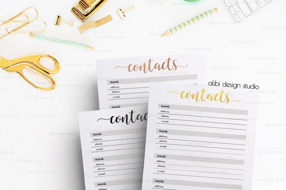 Happy Planner Address Book Contacts List for MAMBI Planner Etsy