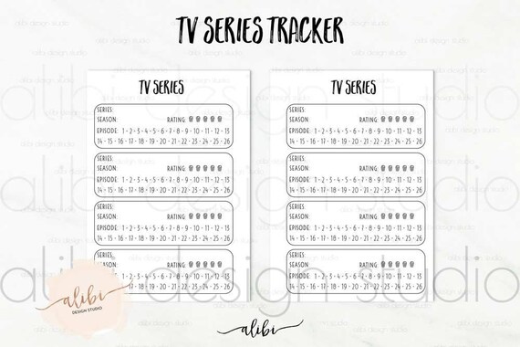 A5 Tv Tracker Tv Shows Tv Show Tracker For A5 Planner Inserts Tv Show Manager Tv Shows Organizer