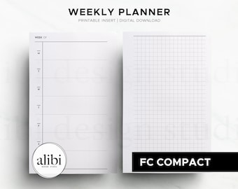 FC Compact Weekly Planner Weekly Overview Franklin Covey Compact Planner Printable Inserts Hobonichi Weeks Inspired Weekly Grid Paper