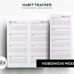 Hobonichi Weeks Habit Tracker Hobo Weeks Printable Planner Inserts ...