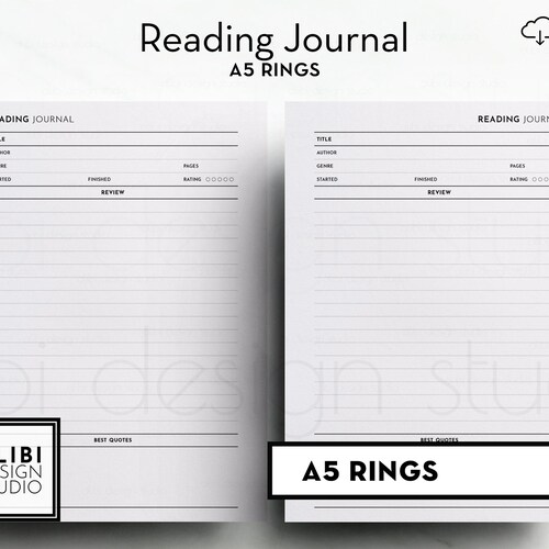A5 Inserts : Reading Journal Printable Book Planner Template - Etsy