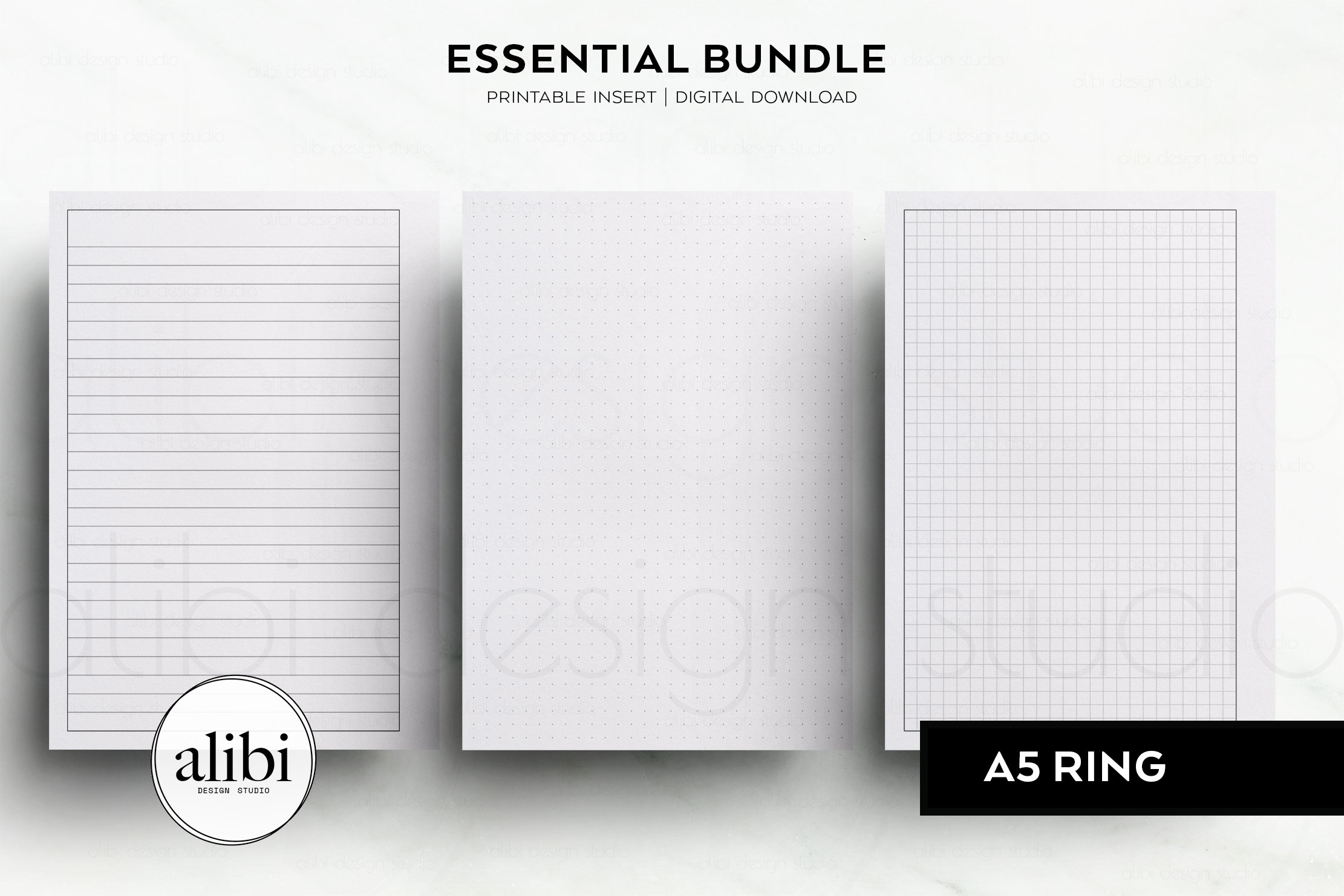 A5 Grid Paper Dot Grid Lined Paper Printable Inserts A5 Planner Inserts ...