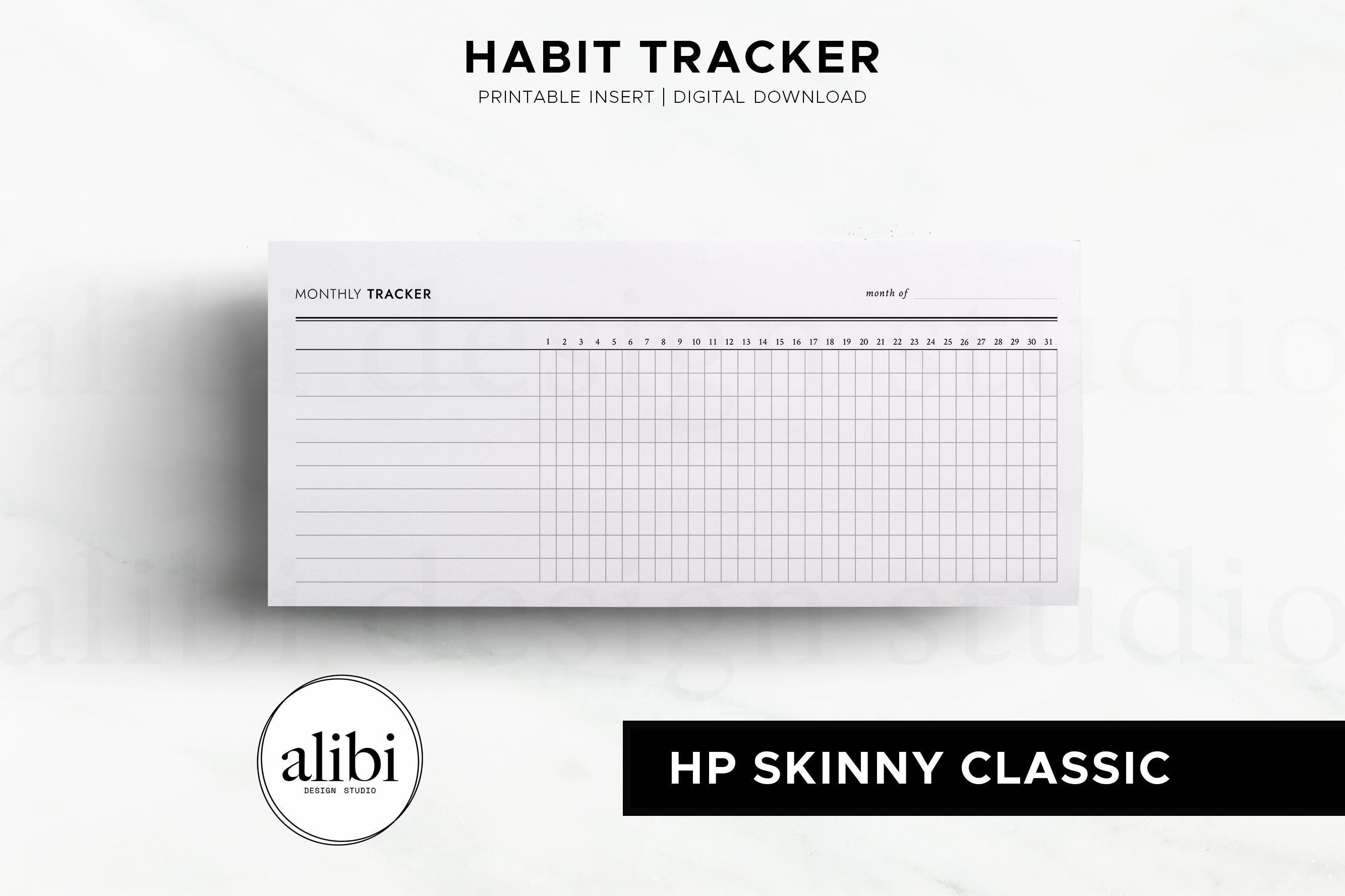 Skinny Classic Happy Planner Habit Tracker Monthly Planner HP Half ...