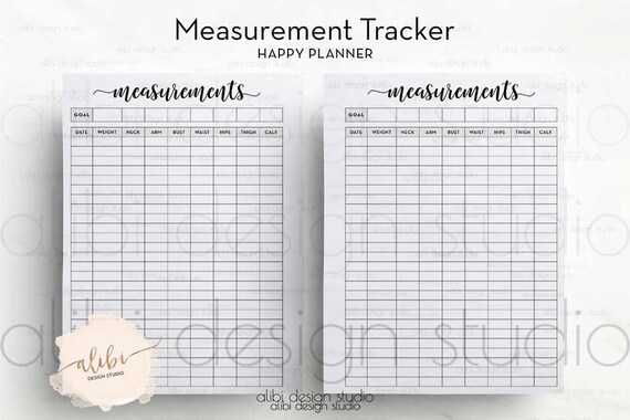 Workout Measurement Chart