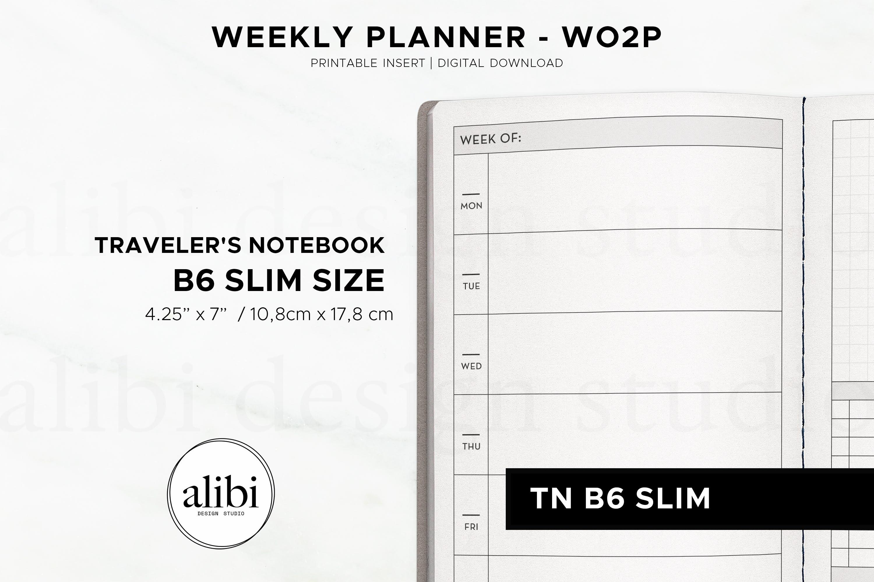 B6 SLIM TN Printable Weekly Planner Insert | Week on Two Pages ...