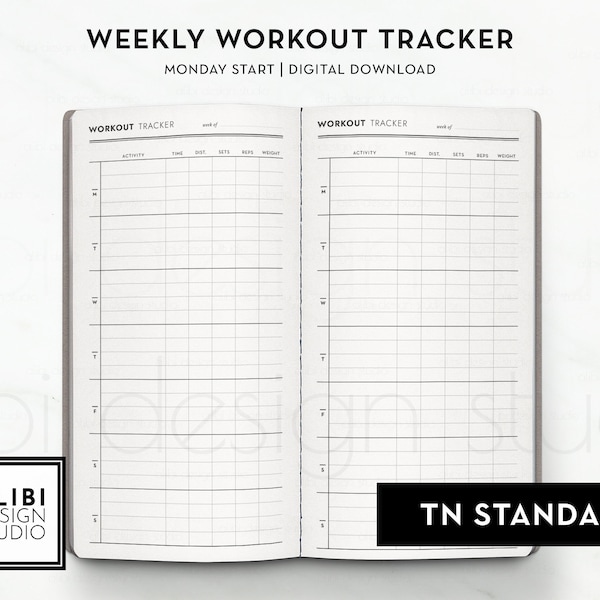 Travelers Notebook Exercise Tracker Etsy