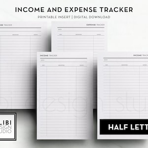 Half Letter Budget Planner Expense Tracker Income Tracker Bill Tracker Finance Planner Spending Tracker Half Letter Printable Planner Insert
