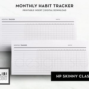 Skinny Classic Happy Planner Habit Tracker Monthly Planner HP Half Sheet Printable Planner Inserts