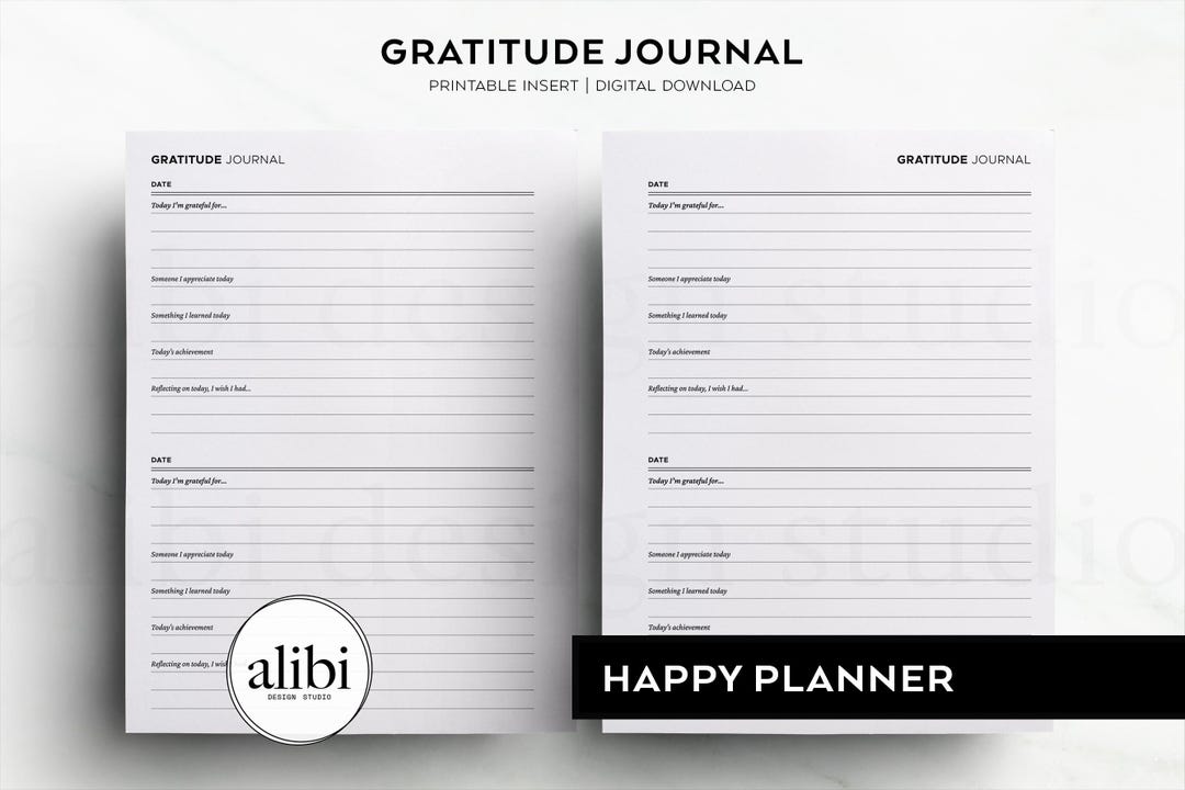 Happy Planner Printable Gratitude Journal Daily Reflection Self Care